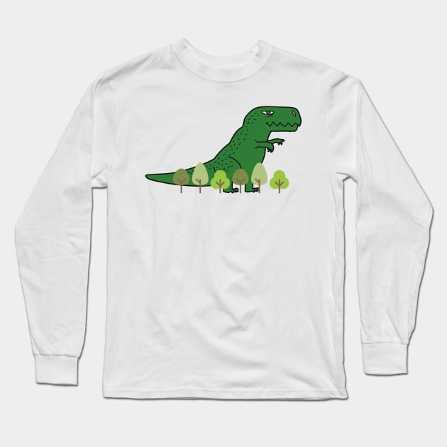 Roaming Dino Long Sleeve T-Shirt by After Daylight Project